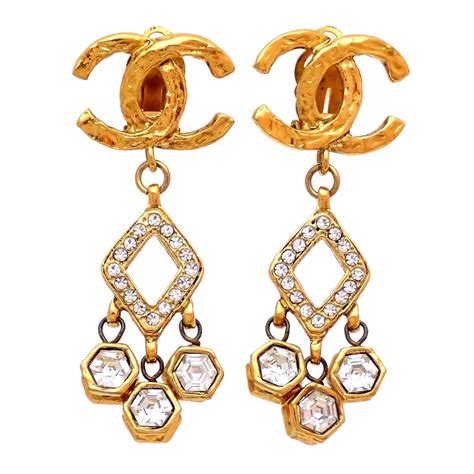 chanel cc earrings replica|chanel vintage cc earrings.